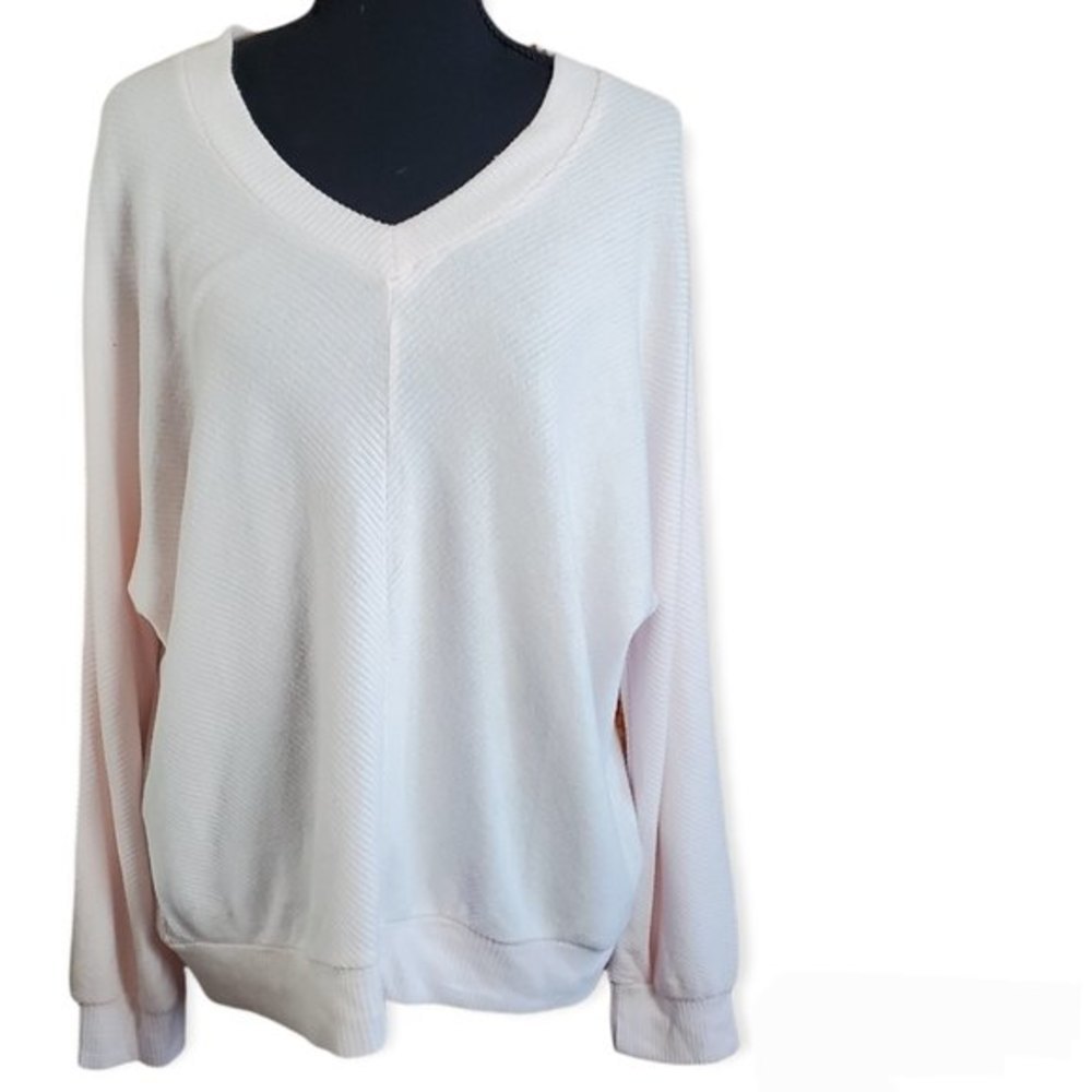 𝅺Philosophy light pink LARGE v neckline bat wing long sleeve knit Sweater